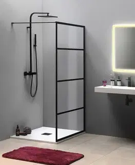 Sprchové dvere GELCO - CURE BLACK sprchová zástena 1000 číre sklo CB100