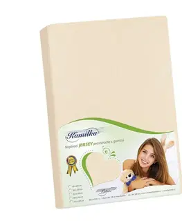Plachty Bellatex Jersey prestieradlo Kamilka smotanová, 90 x 200 cm