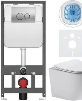 Záchody CERANO - Kompletný WC set Basic/Cesso - biela lesklá - WC tlačidlo Dualo/Strieborná - závesné - predstenová inštalácia - 49x36 CER-8050BD85938