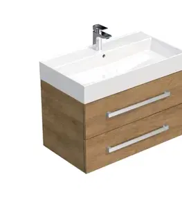 Kúpeľňový nábytok Kúpeľňová skrinka s umývadlom SAT Cube Way 80x47,5x46 cm dub Hickory CUBE46802DHSAT CUBE46802DHSAT