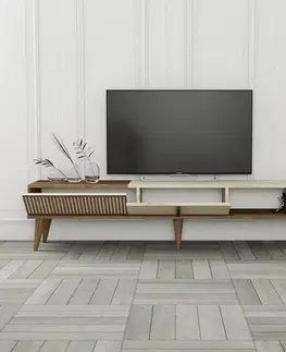 TV stolíky TV stolík Milan - Walnut, Travertine