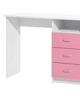 Písacie a PC stoly Písací stôl 44 ružová/biela