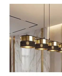 Svietidlá EMIBIG Závesný luster LUX na lanku 4xE27/15W/230V čierna/zlatá 1649/4