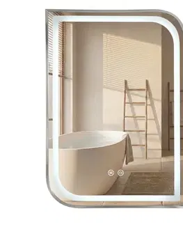 Kúpeľňové zrkadlá REA - Zrkadlo LED ZONE 80x60 BRUSH NICKEL HOM-00301