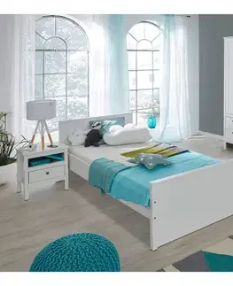 Nočné stolíky KONDELA Olje 1S nočný stolík biela