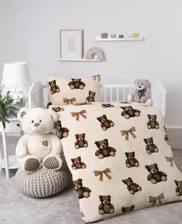 Detské obliečky MKLozkoviny.sk Obliečky mikroplyš do postielky Exclusive – Plyšové medvedíky - 100 × 135 cm - 40 x 60 cm