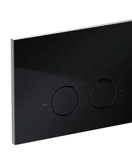 Záchody OMNIRES - STEEL-R45 splachovacie tlačidlo z nerezovej ocele, čierny polomat ST45PS1BL