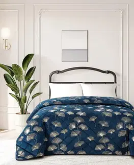 Prehozy na posteľ Prikrývka na posteľ Jola RQ-015 170x220 cm tmavomodrá