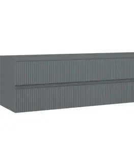 Kúpeľňový nábytok MEXEN/S - Rivel kúpeľňová skrinka pod umývadlo 160, 2 zásuvky, reliéf, grafit mat 91A20-16047-2-BFF66