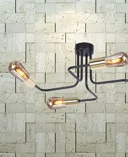 Moderné lampy do obývačky Luster Kuga Čierna/Zlatý K-4942 LW4