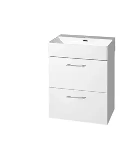 Kúpeľňový nábytok Mereo Leny, kúpeľňová skrinka s keramickým umývadlom 50 cm, biela CN810N