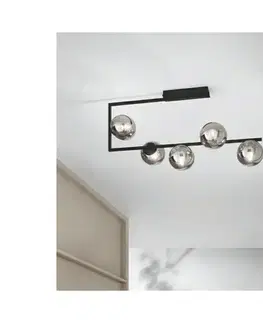 Svietidlá Ondaluce - Luster na tyči MONILE 5xE14/10W/230V čierna/dymová čierna PL.MONILE/NERO