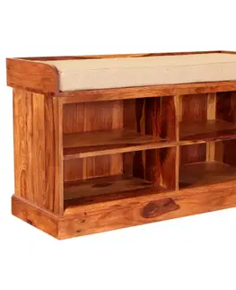 Botníky Botník Rami so sedakom 105x60x40 indický masív palisander