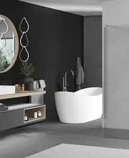Sprchové dvere MEXEN/S - Kioto Sprchová zástena WALK-IN voľne stojaca 100 x 200, prúžky 8 mm, chróm 800-100-002-01-09