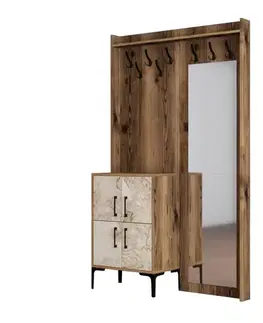 Predsieňové steny Predsieňová stena Berlin BC - Walnut, White Marble