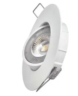 Svietidlá, lampy EMOS LED bodové svietidlo Exclusive biele, kruh 5W teplá biela