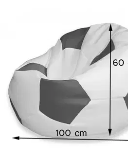 Sedacie vaky a kocky Sedací vak čierno červená futbalová lopta TiaHome