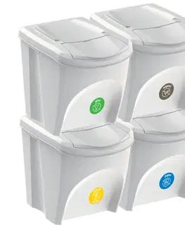 Odpadkové koše NABBI IKWB25S4 odpadkový kôš na triedený odpad (4 ks) 25 l popolavá