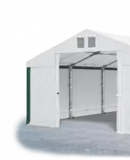 Záhrada Skladový stan 5x10x2,5m strecha PVC 560g/m2 boky PVC 500g/m2 konštrukcie ZIMA PLUS Bílá Bílá Zelená