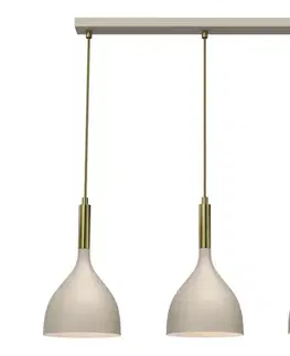 Svietidlá  Luster na lanku NOAK 3xE27/15W/230V béžová/zlatá 4006