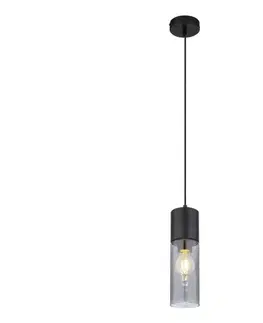 Svietidlá Globo 21000HB - Luster na lanku ANNIKA 1xE27/25W/230V pr. 10,5 cm čierna 21000HB
