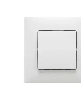 Predlžovacie káble Legrand - Schodiskový vypínač č. 6 s rámčekom NILOE biela LR0028+LR0024