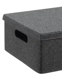 Boxy na skladovanie PLAST TEAM - Box VEGA tmavošedý stredný