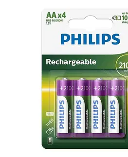 Predlžovacie káble Philips R6B4A210/10 - 4 ks Nabíjacie batérie AA MULTILIFE NiMH/1,2V/2100 mAh Phil-R6B4A210/10