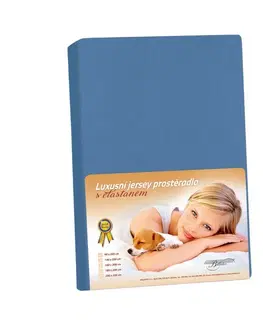 Plachty Bellatex Jersey prestieradlo s elastanom tmavomodrá, 90 x 200 cm
