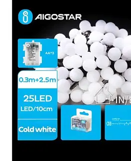 LED osvetlenie  B.V.  - Exteriérová LED svetelná reťaz 25xLED/3xAA/8 funkcií 2,8 m IP44 studená biela B10303K4I