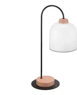 Lampy Kolarz A1352.71.Gr - Stolná lampa NONNA 1xE27/60W/230V dub/biela/šedá A1352.71.Gr