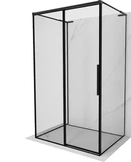 Sprchovacie kúty MEXEN/S - Rox-3S L sprchový kút 3 stenný, posuvný ľavá 110 x 100, čierna okraj, čierna 8C2L-110-100-70-70-3S-L