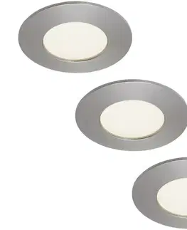 Svietidlá Briloner 7103432 - sada 3 kúpeľňových podhľadových LED svietidiel, 3×4,9 W, 230 V, IP44, matný chróm 7103432