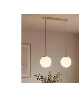 Svietidlá BRILAGI - Závesný luster na lanku MILO 2xE27/60W/230V béžová/zlatá 75-002B