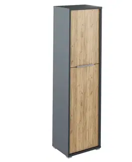 Kancelárske skrine KONDELA Rioma New Typ 08 policová skriňa grafit / dub artisan