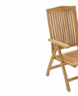 Záhradné stoličky a kreslá DEOKORK Záhradné teakové polohovacie kreslo LAGUNA (teak)