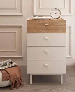 Komody a skrinky BURN úzka šuplíková komoda 4S, sepet/coast