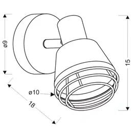 Bodové svetlá Nástenná lampa s čiernym tienidlom, medená, E14 40W Neria