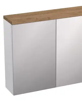 Závesné kúpeľňové skrinky KÚPEĽŇOVÁ ZRKADLOVÁ SKRINKA 80 OVO BIELY POĽSKÝ