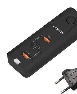 Predlžovacie káble Canyon - Nabíjačka 2xUSB A + 2xUSB C Power Delivery 20W H5CNECHA10B
