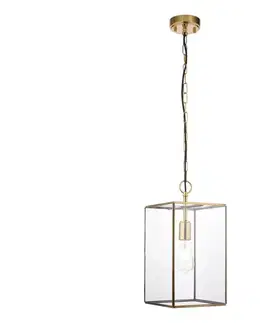 Svietidlá Endon 119141 - Luster na reťazi HAMMOND 1xE27/10W/230V 21,5x21,5 cm mosadz 119141