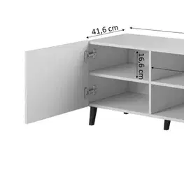 TV stolíky CAMA MEBLE Abeto 150 tv stolík biela / biely lesk