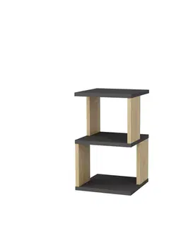 Nočné stolíky Nočný stolík Carter - Anthracite, Oak