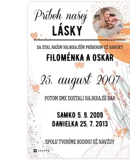 Obrazy s textom Obraz na stenu NÁŠ PRÍBEH s fotografiou