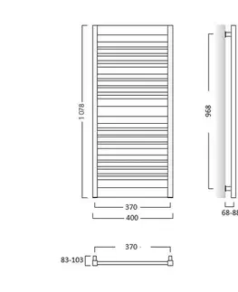 Radiátory do kúpeľne Instalprojekt - Kúpeľňový radiátor FRAME SLIM - Radiátory - Farebné prevedenie HL - Biela, Rozmer radiátora HL - 400 × 1078 mm, výkon 418 W RADFRAS401134