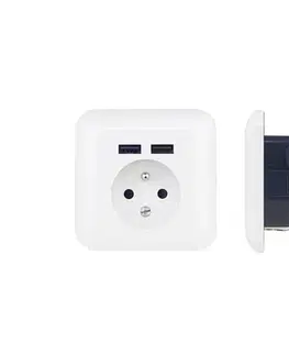 Predlžovacie káble  Domová zásuvka s USB FRENCH 250V/16A PWSF2U