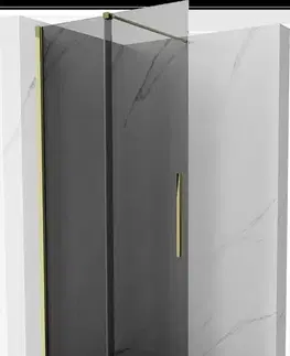 Sprchové dvere MEXEN/S - Velar Sprchová zástena posuvná Walk-in 120 x 200, grafit 8 mm, zlato 871-120-000-43-50