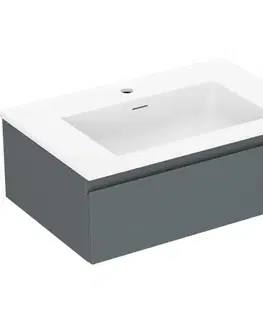 Kúpeľňový nábytok MEXEN/S - Orio kúpeľňová skrinka 70 cm s umývadlom Otis, 1 šuplík, grafit mat/biela mat 91A10-07023-1-BF66-W18M01