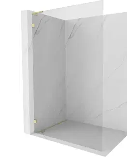 Sprchové dvere MEXEN/S - Lunar L Sprchová zástena WALK-IN ľavá 50 x 200, transparent 8 mm, zlato kefovaná 830L-050-000-55-00-L