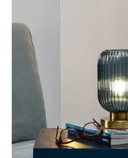 Lampy ONLI - Stolná lampa DOROTY 1xE27/22W/230V modrá/zlatá 5900/L